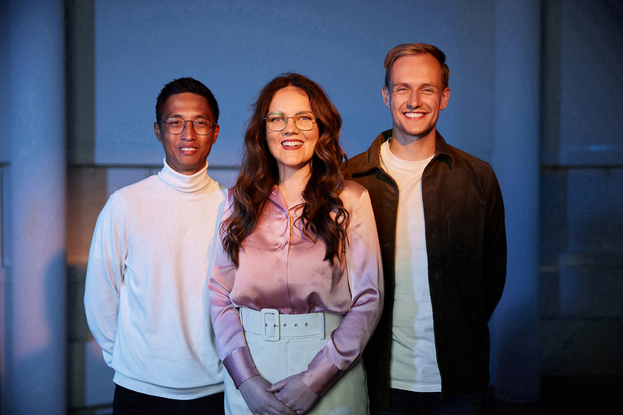 Groepsportret Gregory Kertoidjojo, Mirlin Odink En Bart Veneboer