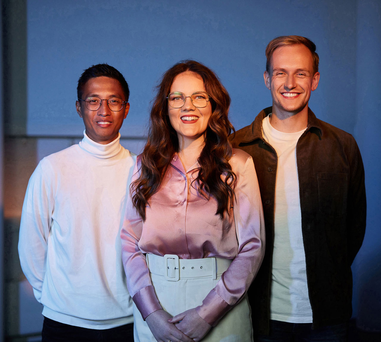 Groepsportret Gregory Kertoidjojo, Mirlin Odink En Bart Veneboer