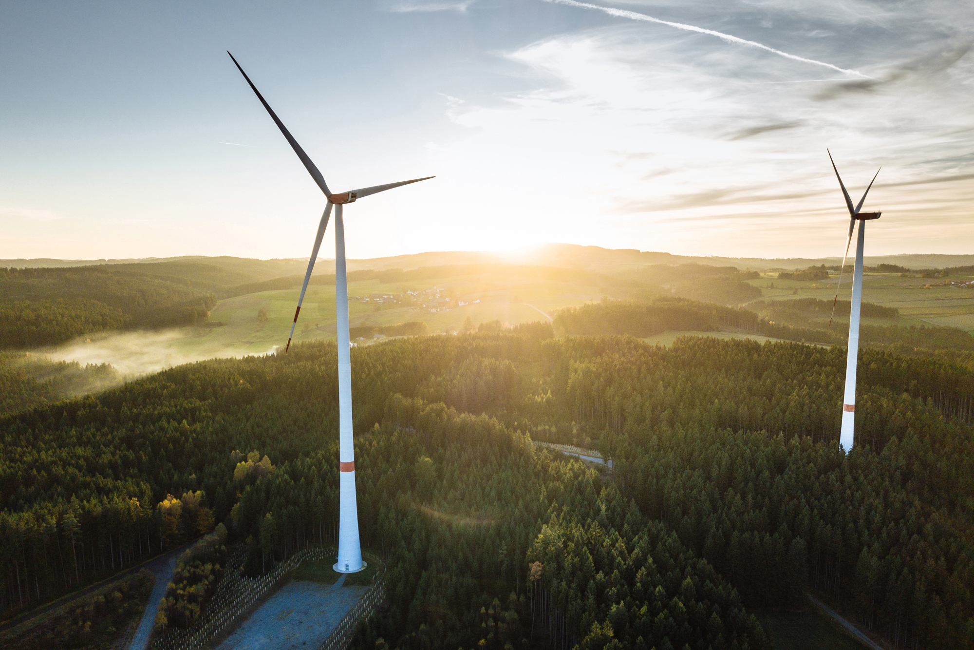 Natuurgebied Met Windmolen