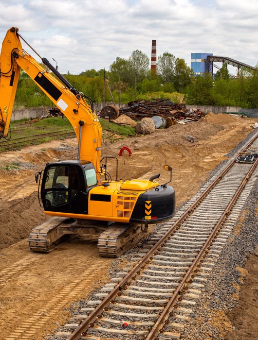 Kraan Graaft Naast Het Spoor